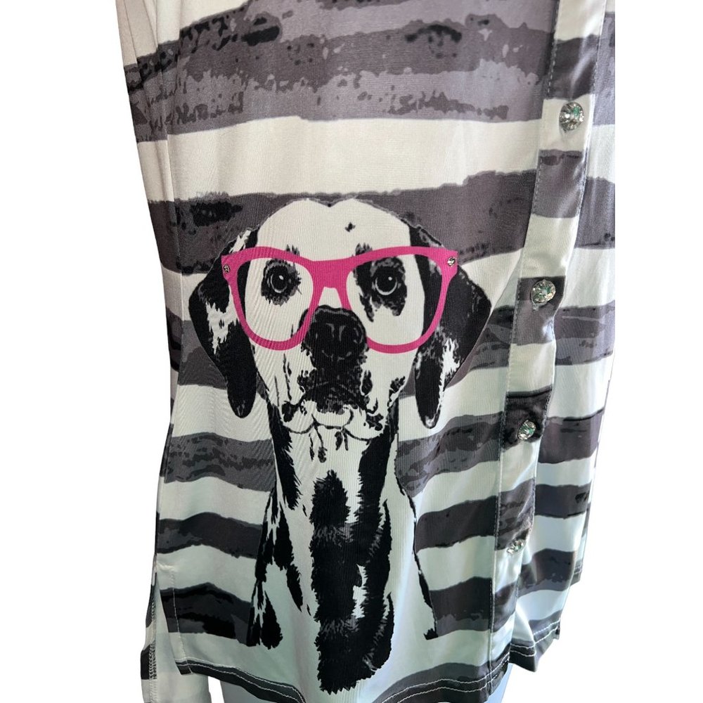 Tango Mango Sleeveless Dalmatian with Pink Glasses Women Size Small - Picture 3 of 9